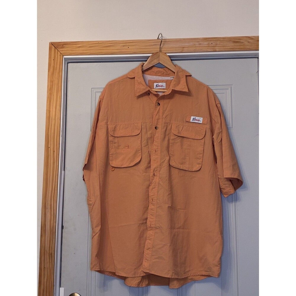 World Wide Sportsman Salmon Peach Short Sleeve Button Down Shirt 3XL